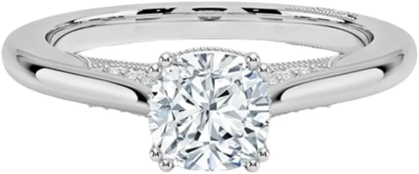 1-3 Ct Moissanite Engagement Ring & Wedding Bridal Ring Set In 10k 14k 18k Gold & S925 Christmas Gift for Women (Tacori Crown Engagement Ring, Main Stone: Cushion)