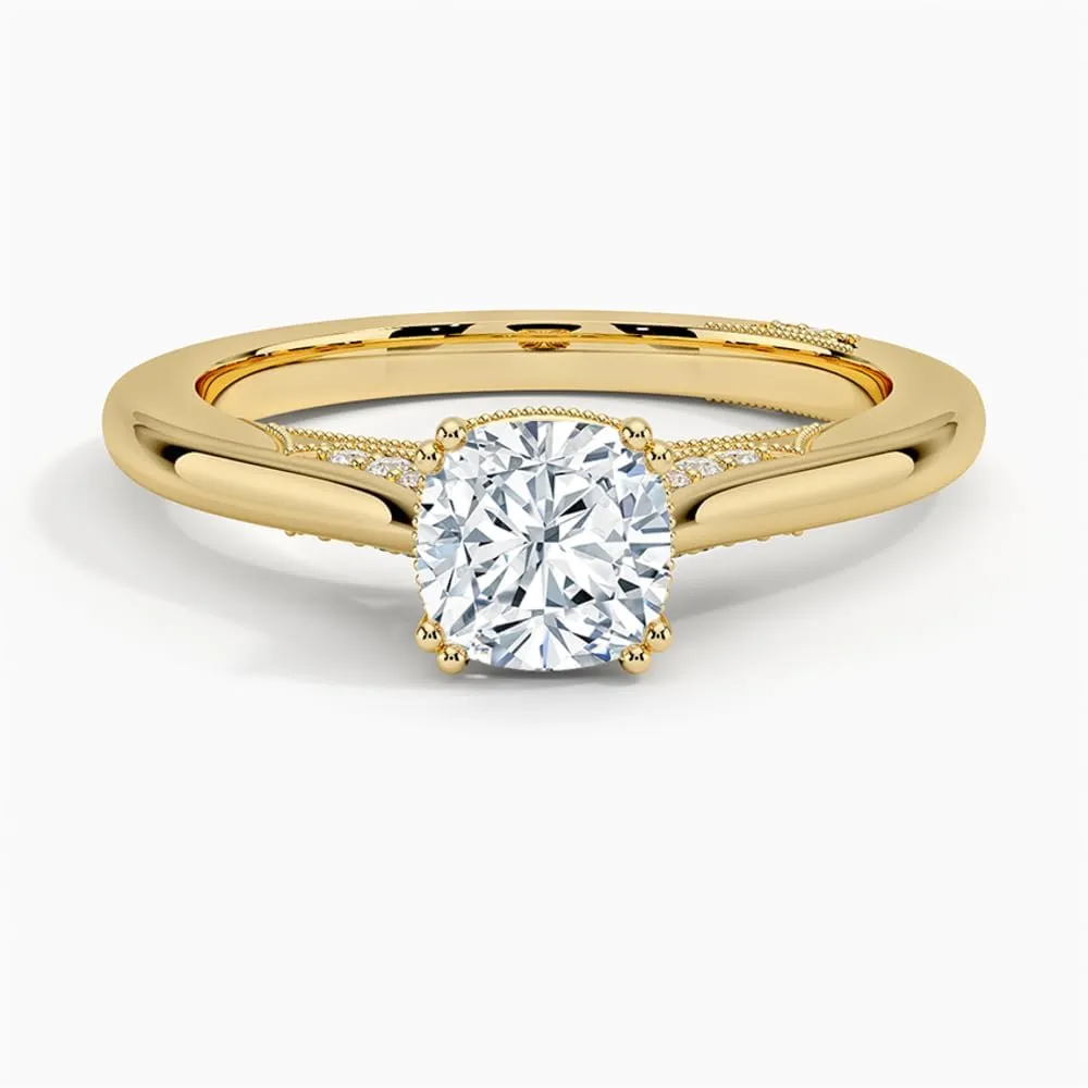 1-3 Ct Moissanite Engagement Ring & Wedding Bridal Ring Set In 10k 14k 18k Gold & S925 Christmas Gift for Women (Tacori Crown Engagement Ring, Main Stone: Cushion)