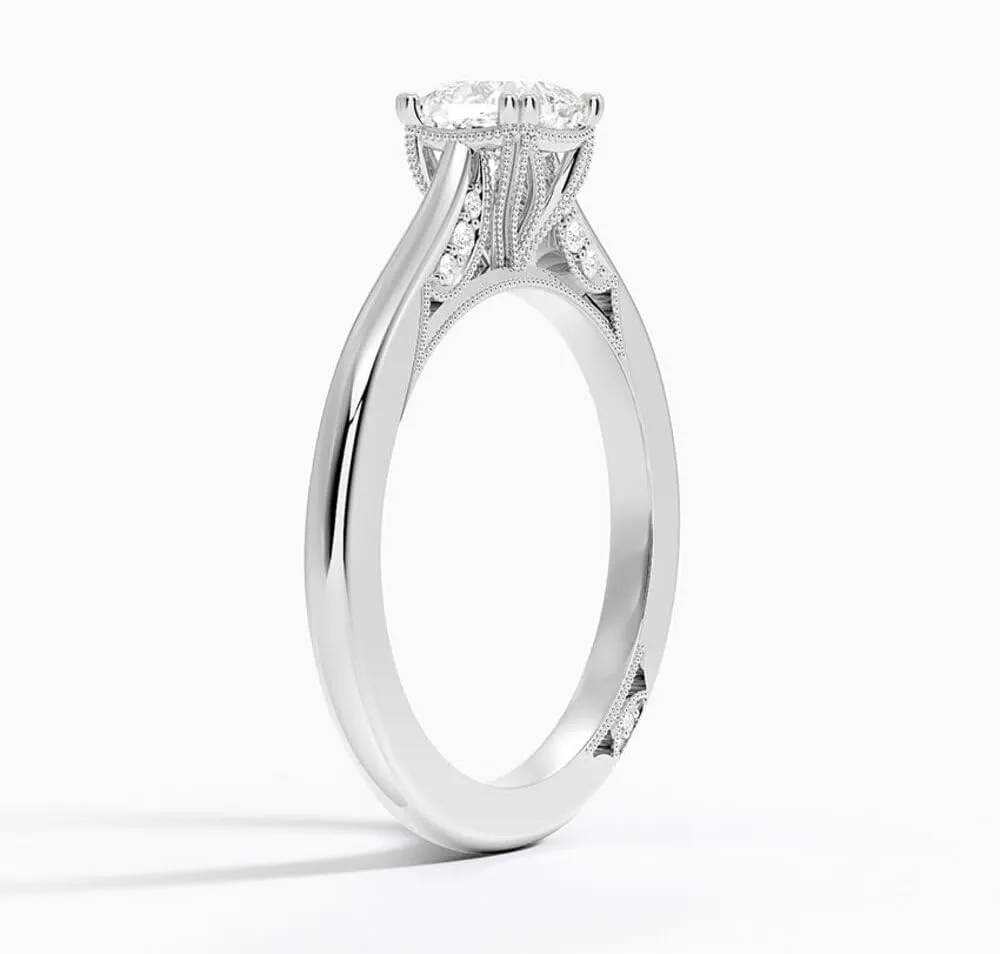 1-3 Ct Moissanite Engagement Ring & Wedding Bridal Ring Set In 10k 14k 18k Gold & S925 Christmas Gift for Women (Tacori Crown Engagement Ring, Main Stone: Cushion)