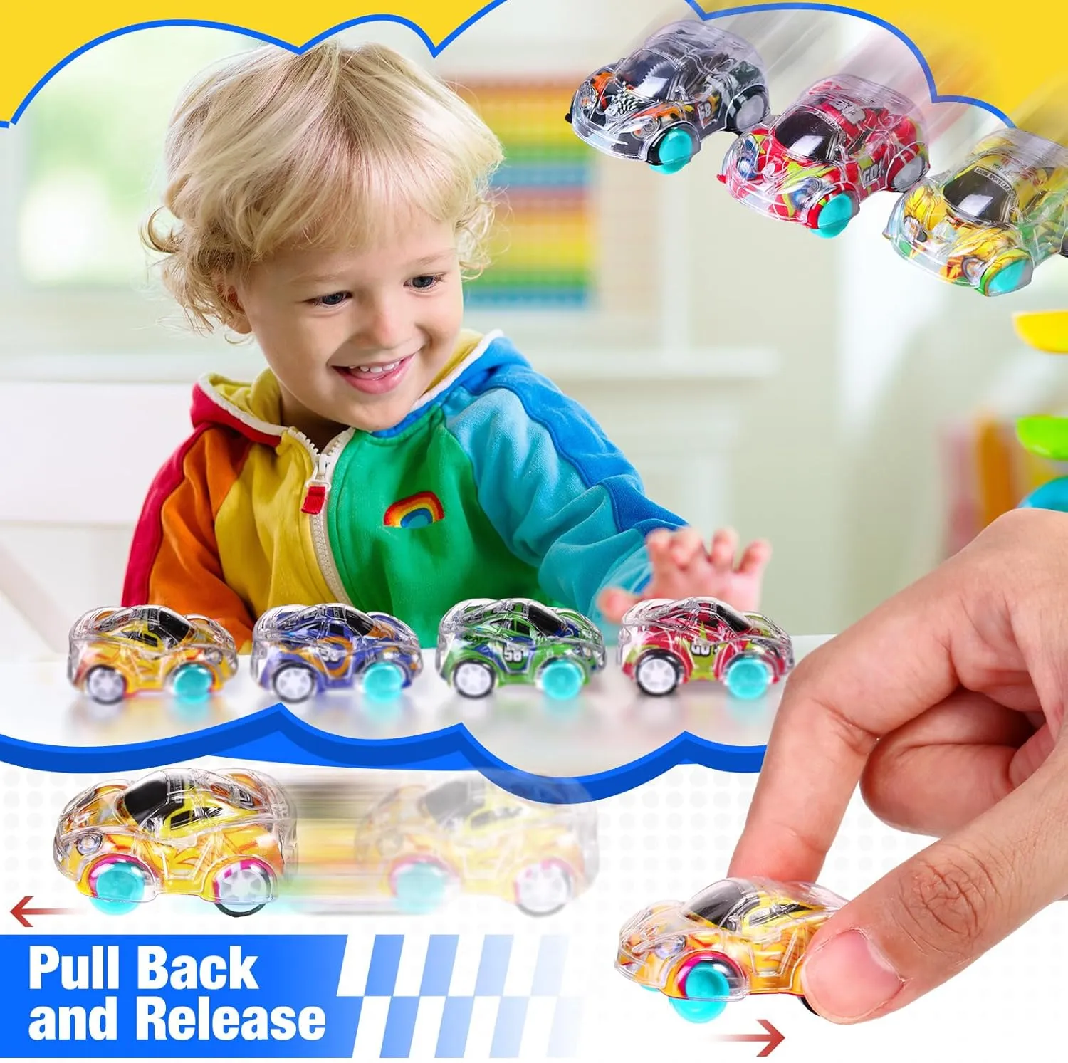 100 Pack Mini Pull Back Car for Party Favors Mini Race Pull Back Toys Car Birthday Goodie Bag Fillers Christmas Stocking Stuffers Gifts Toy Prizes