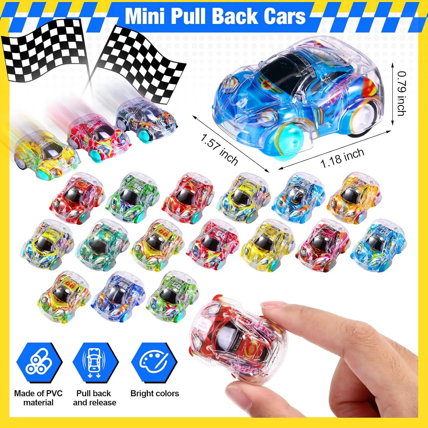 100 Pack Mini Pull Back Car for Party Favors Mini Race Pull Back Toys Car Birthday Goodie Bag Fillers Christmas Stocking Stuffers Gifts Toy Prizes