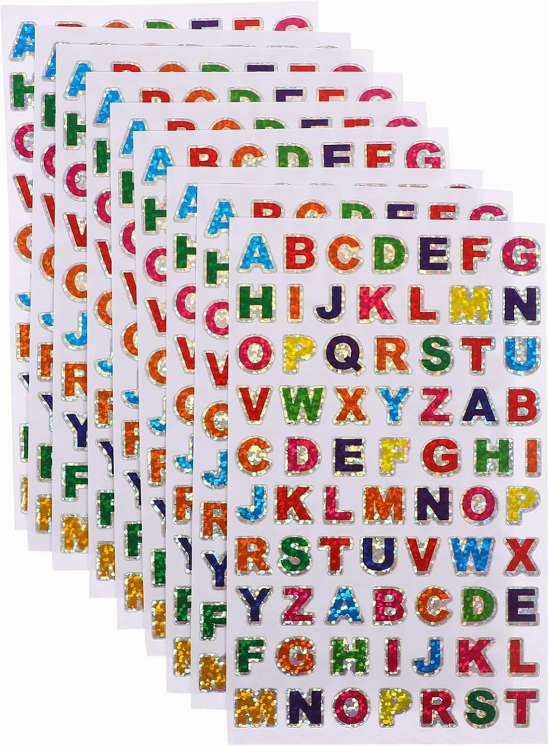 100pcs Self-Adhesive Alphabet Stickers Glittery Letter Stickers for DIY Crafts for Calendars Journals and Wrapping