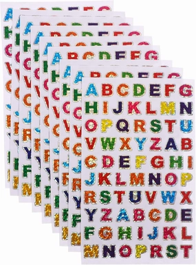 100pcs Self-Adhesive Alphabet Stickers Glittery Letter Stickers for DIY Crafts for Calendars Journals and Wrapping