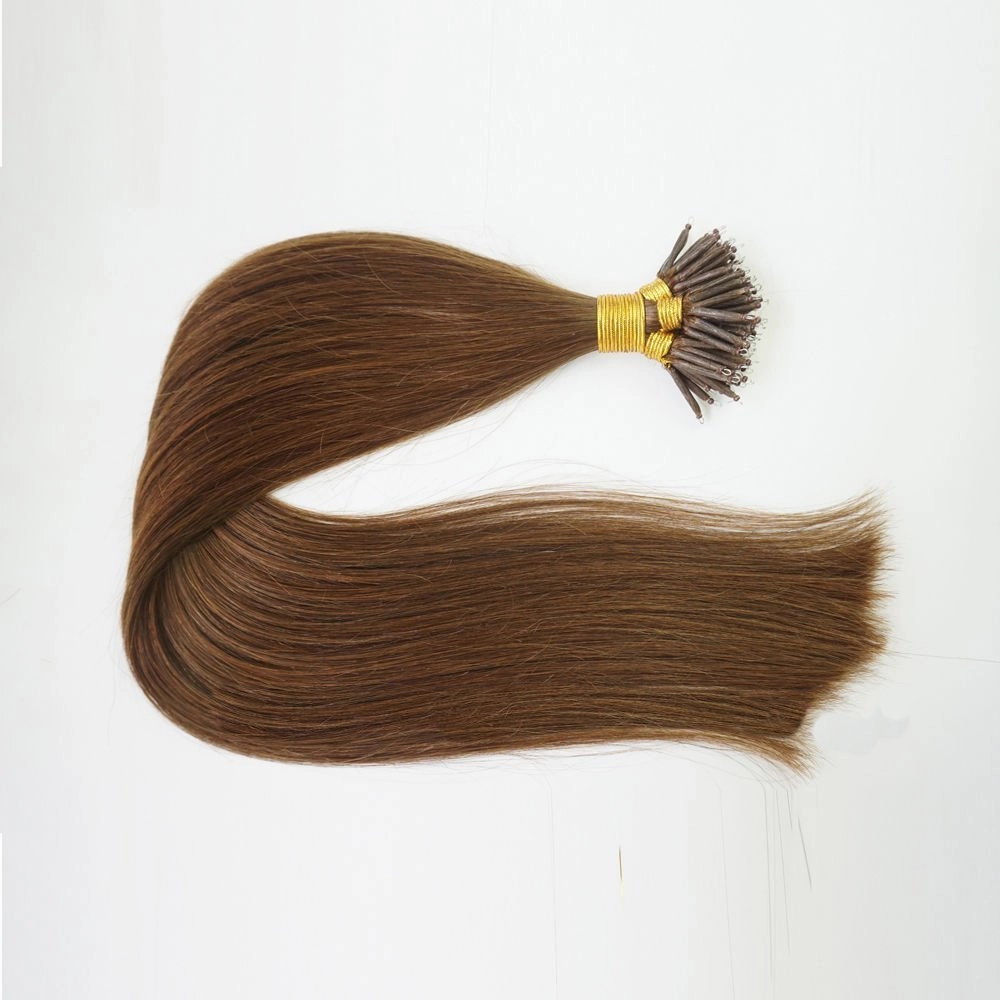 100Strands AAAAAAA Nano Ring Tip Straight Remy Human Hair Extensions (20" 0.5g/s, Chocolate Brown)