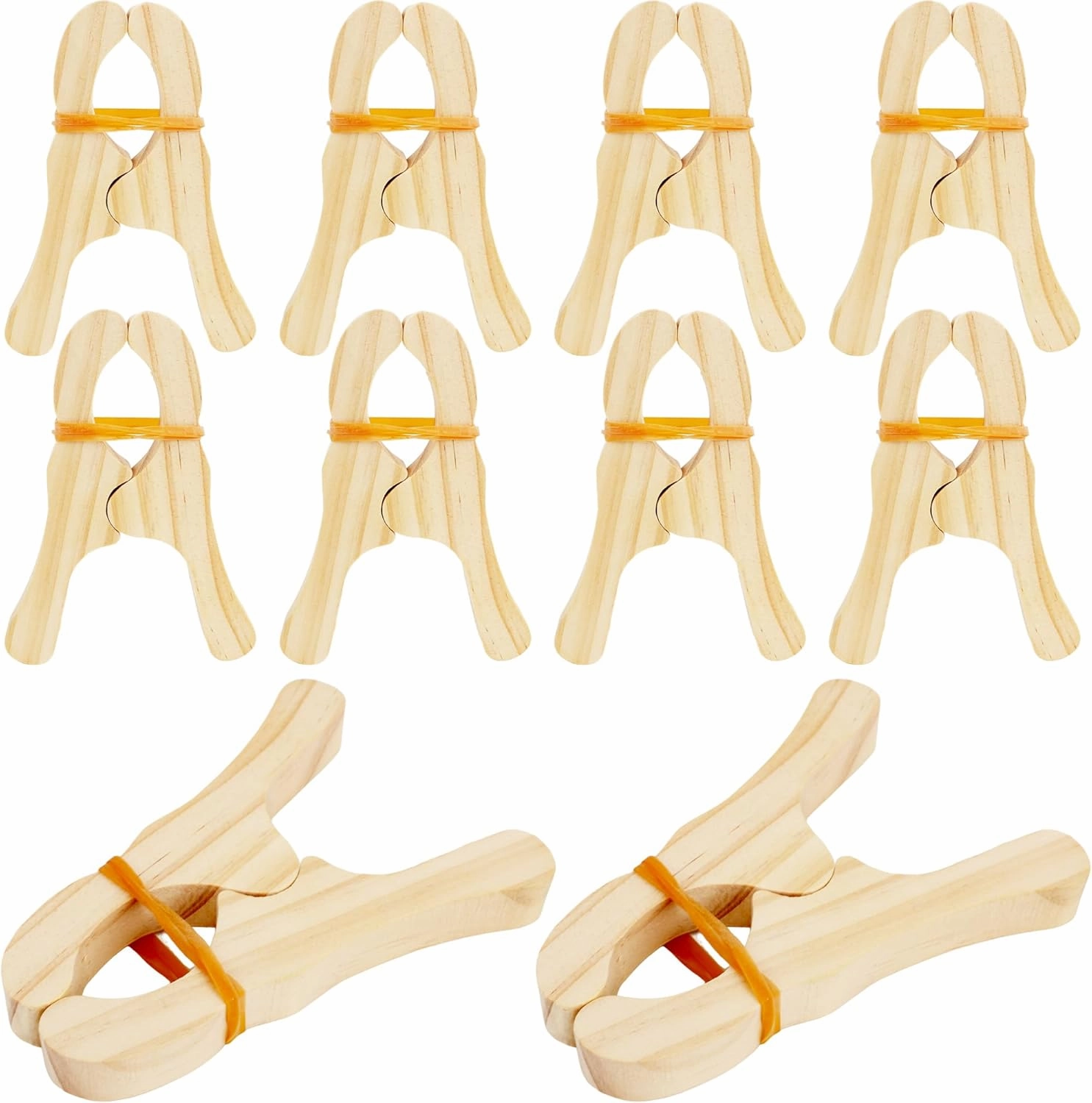 10 Pcs Wooden Game Clips Set Wood Play Clips Fort Building Clips Wooden Fort Clips Game Silk Clips for Kids School Playground Building Games