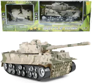 11 inch Military Combat Army Fighter Vehicle 1:32 Scale Toy Tank Remote Operated Tank 360 Rotating Turret, Authentic Light & Sound for Christmas Gifting, Birthdays