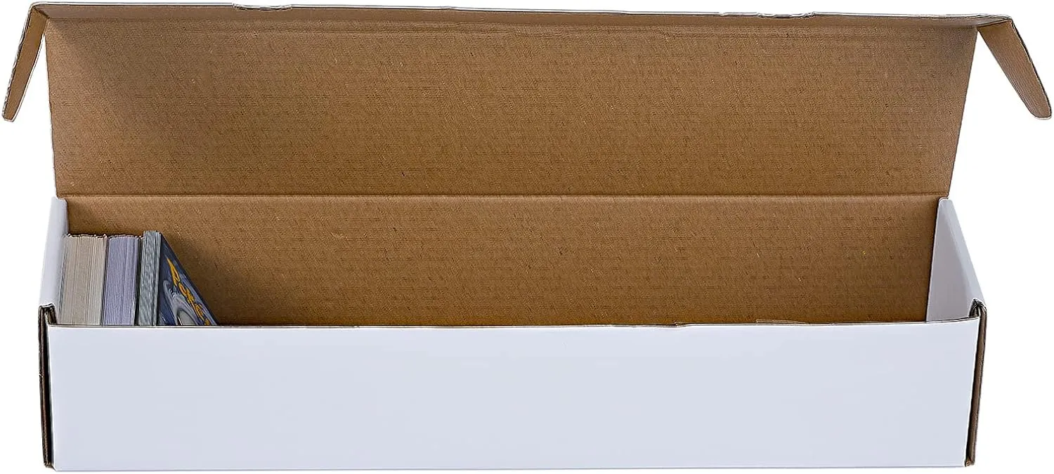 12 Pack Card Storage Box Each 800 or 400 Count Card Collector Organizer Holders Box for Trading and Gaming, Football, Baseball, Sport, Game(14 x 2.7 x 3.6 Inch,White)