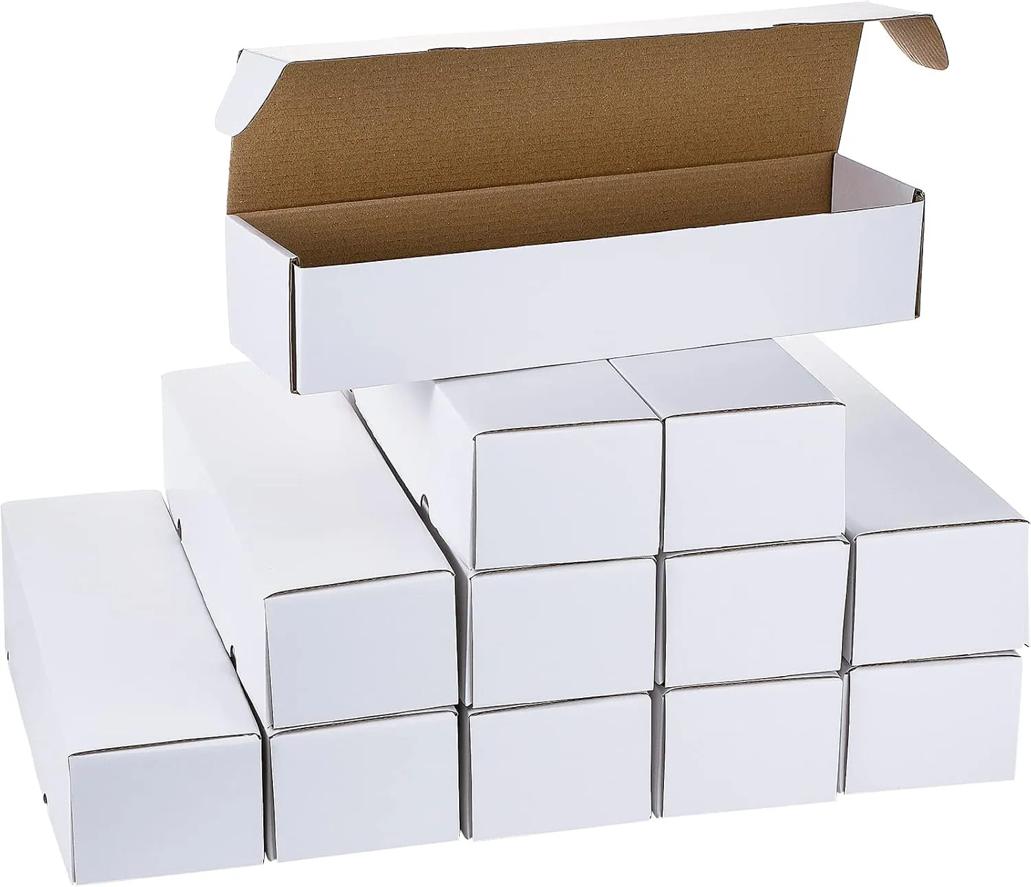12 Pack Card Storage Box Each 800 or 400 Count Card Collector Organizer Holders Box for Trading and Gaming, Football, Baseball, Sport, Game(14 x 2.7 x 3.6 Inch,White)