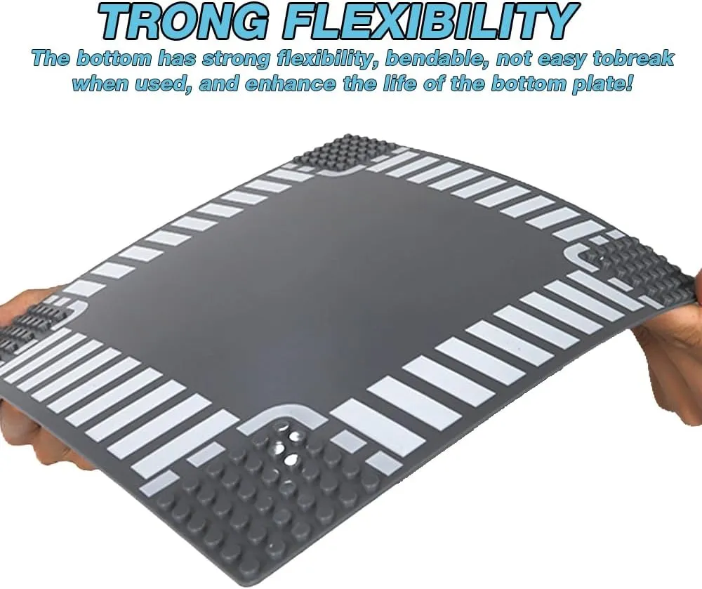 12 Pack Road Base Plates for Building, Road Baseplates 100% Compatible with All Major Brands,Platten for City Sets(10"x10")
