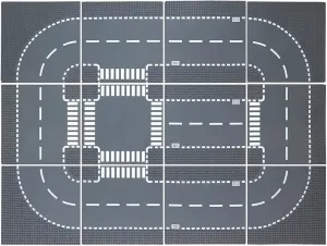 12 Pack Road Base Plates for Building, Road Baseplates 100% Compatible with All Major Brands,Platten for City Sets(10"x10")