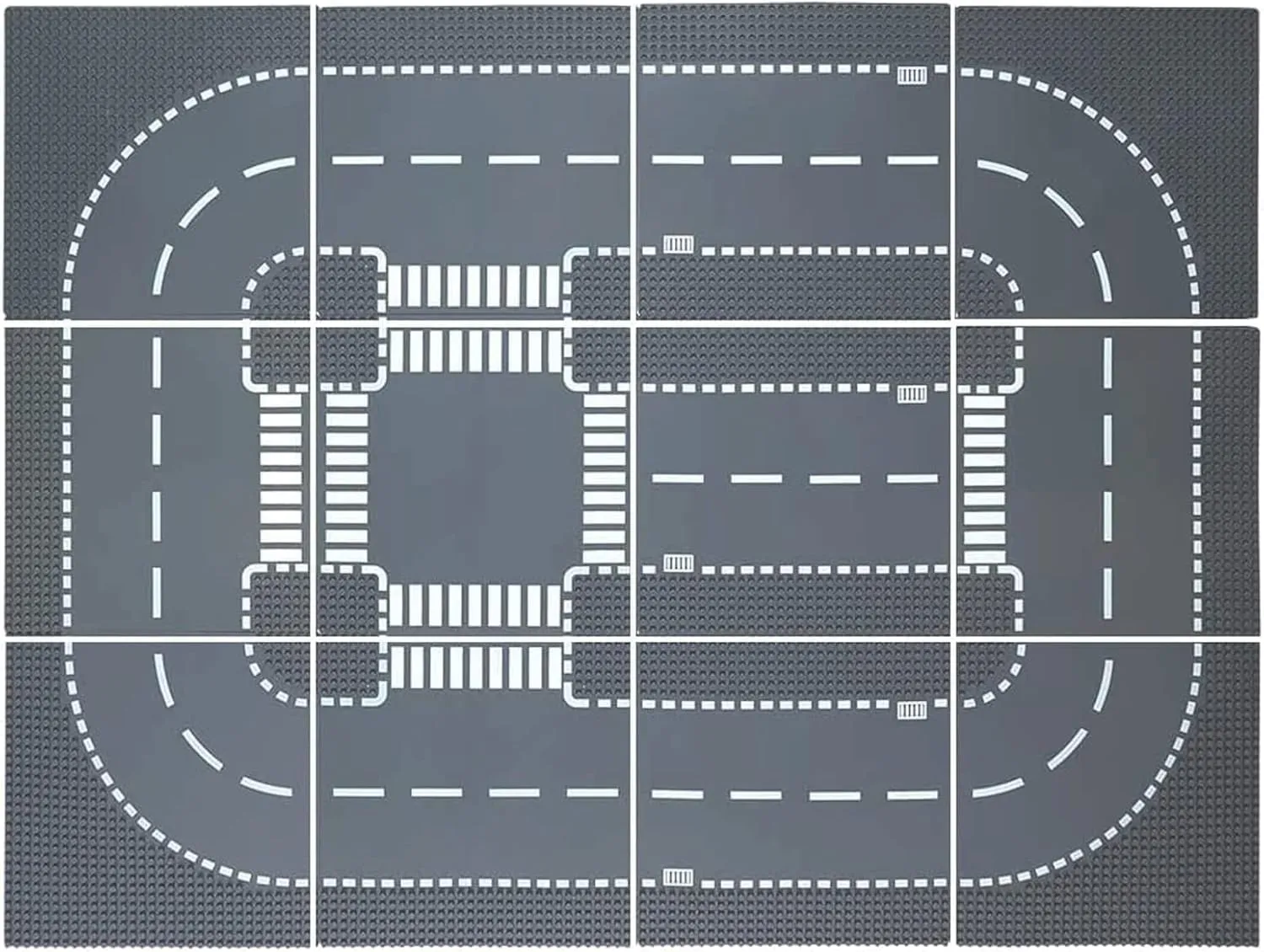 12 Pack Road Base Plates for Building, Road Baseplates 100% Compatible with All Major Brands,Platten for City Sets(10"x10")