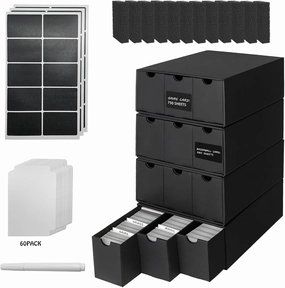 12,000  Trading Card storage Box,Includes 12 Cardboard Card Storage Box & 60 Dividers & 12 Foam Supporters & Labels,Trading Card Organizer,Bulk Card Storage For YuGiOh,MTG,Sports Cards