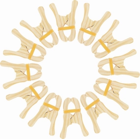 12 Pcs Wooden Play Clips,Montessori & Waldorf Fort Building Kit,Suitable for Kindergarten,Home,School for Develop Hands-on Skills,Develop Imagination and Creativity(Wooden 12Pcs)