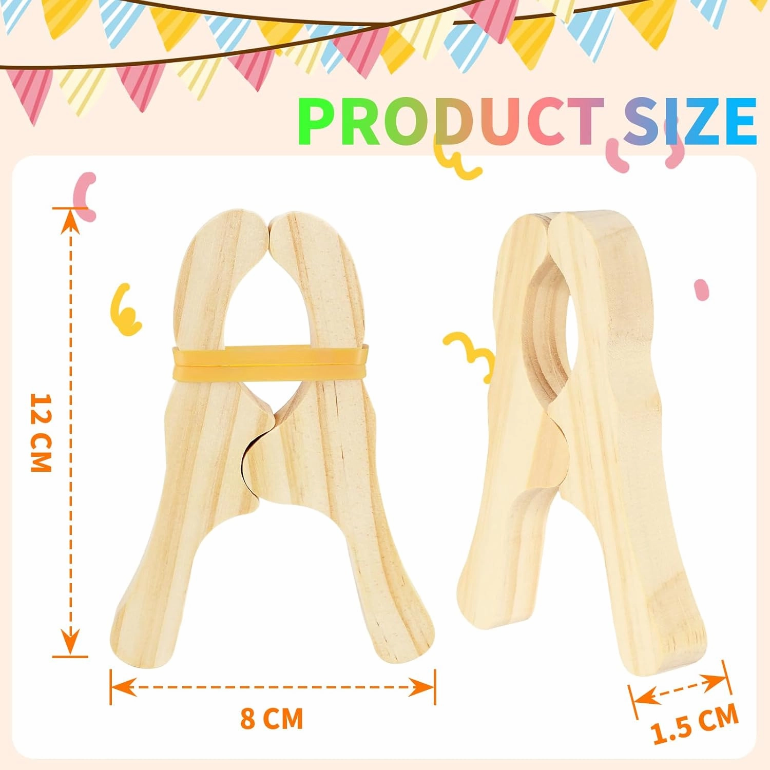 12 Pcs Wooden Play Clips,Montessori & Waldorf Fort Building Kit,Suitable for Kindergarten,Home,School for Develop Hands-on Skills,Develop Imagination and Creativity(Wooden 12Pcs)