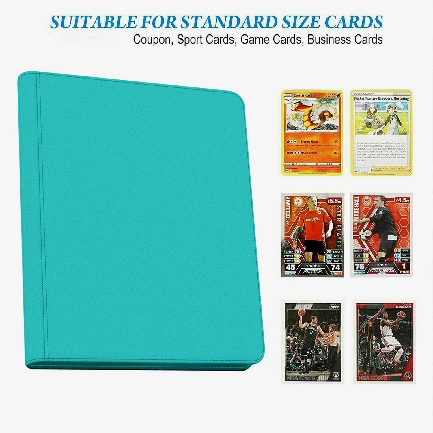 12 Pocket 720 Pockets Trading Card Binder, Ringless Side Loading Card Holder Album, Trading Card Album Fit for YuGiOh, MTG, TCG, Game Cards, Sports, Business Cards (Teal)