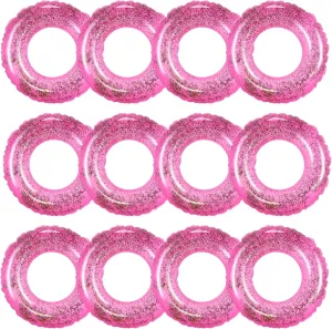 12Pcs Inflatable Swimming Float Toy Swim Ring Fun Pool Lounger Tube, 22.8 Inch