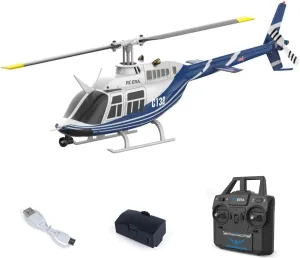 1/33 C138 Rc Simulation Helicopter Model Bell206 6Ch Radio Control Stunt Airplane 6 Axis Gyroscop Battery Adults Gifts Toy