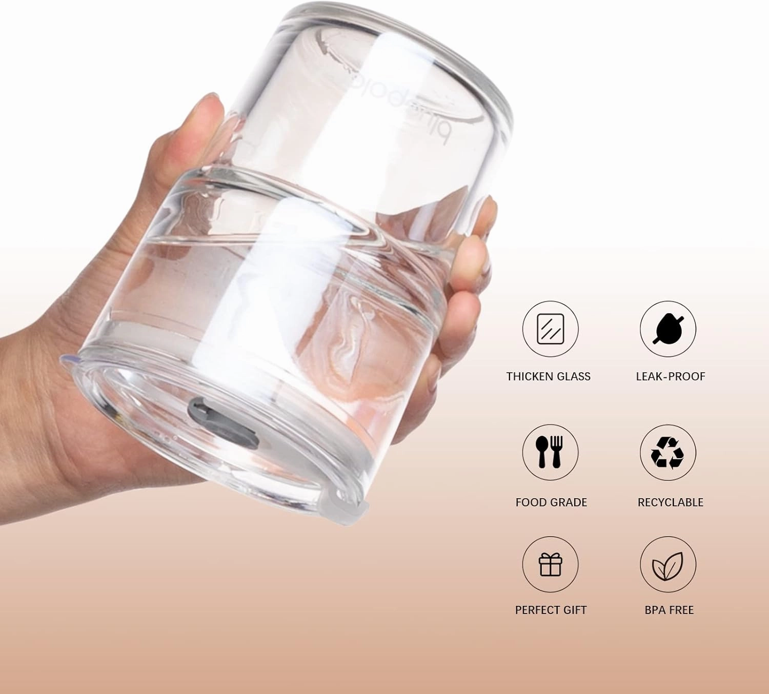 13oz/400ml Glass Water Tumbler with Straw and Lid Sealed Carry On Thick Wall Iced Coffee Cup Glass Cup for Water, Iced Tea Fruit Juice Etc(Aurora White