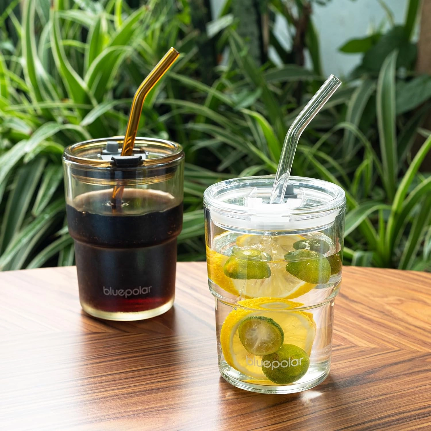 13oz/400ml Glass Water Tumbler with Straw and Lid Sealed Carry On Thick Wall Iced Coffee Cup Glass Cup for Water, Iced Tea Fruit Juice Etc(Aurora White