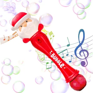 13" LED Light-Up Bubble Wands with Music - Christmas Stocking Stuffers & Party Favors for Kids & Toddlers