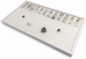 144 Foam Insert Ring Display Tray (White Tray, White Foam) - 3 Pack (14 ¾” x 8 ¼” x 1”) – Merchandising/Jewelry Display/Organizer/Multi Purpose Tray
