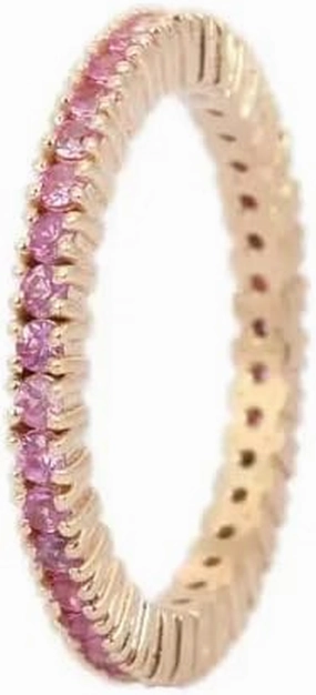 14k Rose Gold Pink Sapphire Full Eternity Band- Natural Certified Gemstone Wedding Engagement Ring- Promise Ring Push Present