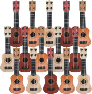 15 Pcs Kids Toy Guitar 10 Inch Mini Classical Ukulele Guitar Toy Beginner Rhyme Developmental Musical Instrument Toddlers Ukulele Guitar Cute Guitar Toy for Toddler Educational Toy Supplies