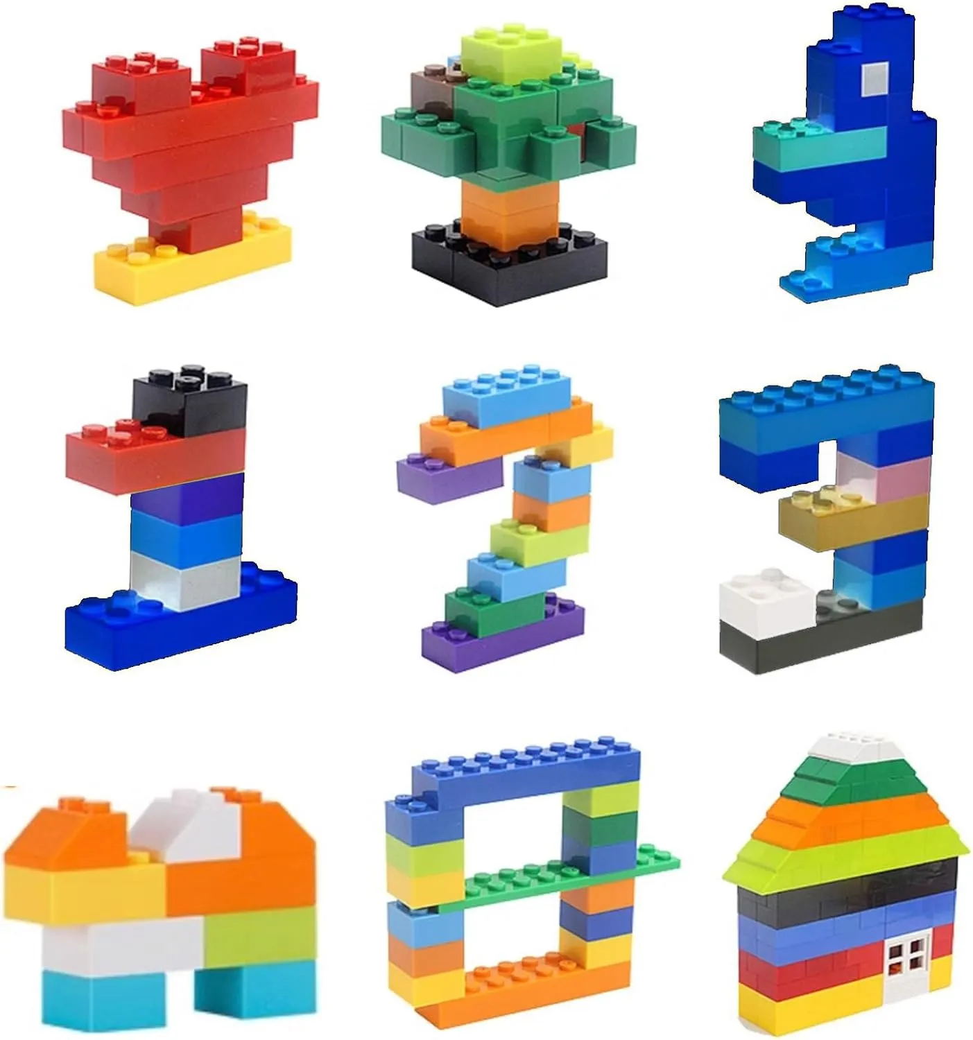 1500 Pieces Building Bricks, Classic Bulk Small Blocks, Classic Bricks Set Basic Building Blocks Compatible with All Major Brands(Natural Colors)