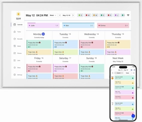 15.6 Inch Digital Calendar, 2025 Planner & Chore Chart, 32GB WiFi Smart Organizer, HD Touch Screen Wall Calendar, Interactive Organizing Schedule, Meal Plan for Family, Includes Desk Mount