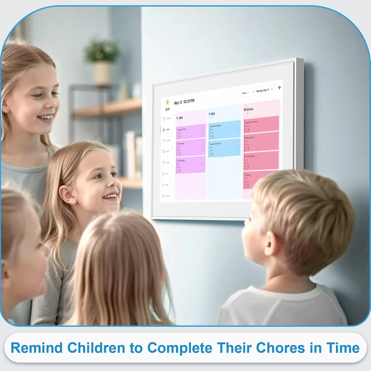 15.6 Inch Digital Calendar, 2025 Planner & Chore Chart, 32GB WiFi Smart Organizer, HD Touch Screen Wall Calendar, Interactive Organizing Schedule, Meal Plan for Family, Includes Desk Mount