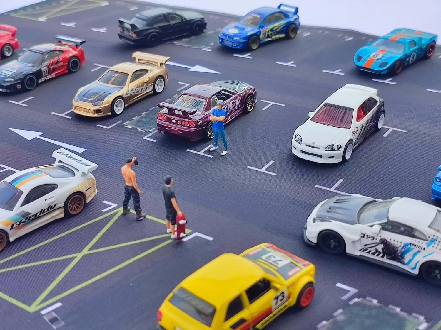1/64 Scale Non-Slip Parking Mouse Pad Car Diorama, Rollable Desktop Play Mat for Model Vehicle (PAD_001), XX-Large