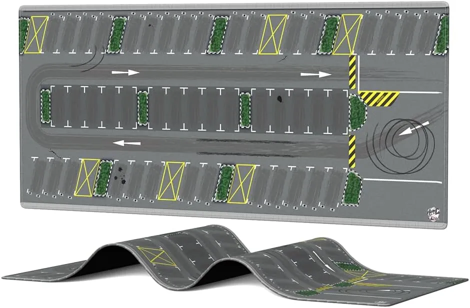 1/64 Scale Non-Slip Parking Mouse Pad Car Diorama, Rollable Desktop Play Mat for Model Vehicle (PAD_001), XX-Large