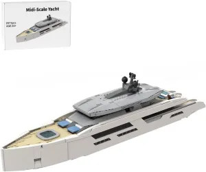 1/80 Yacht Model Building Kit, Mini Ship Series Building Block Set, Creative Interactive Building Toy for Teens and Up (2977PCS )