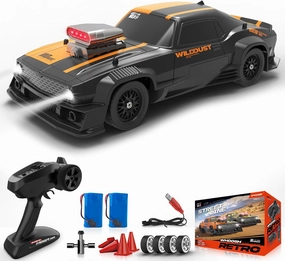1:16 RC Drift Car 4WD 2.4GHz Remote Control Cars with Gyro 50km/H High Speed Drifting Car with LED Lights, Drift Tires ESP Full Proportion RC Race Cars Toy for Adults Boys Girls Kids, Orange