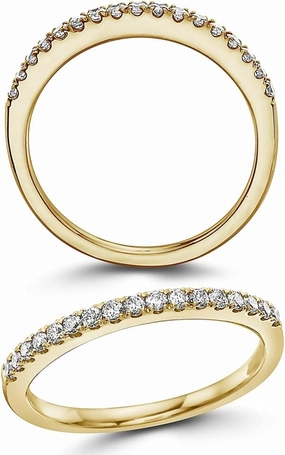 1/4 Carat Vanilla or Chocolate Diamond Stackable Band Ring for Women in 14k Gold Anniversary Promise Wedding Band Ring Size 6 to 8 by LeVian