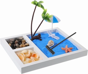 1 Set Japanese Sand Beach Table Decoration Micro Landscape Model Ornament for Desk Garden Home Decor Delicate Aesthetic Design Space Saving Zen Style Accent
