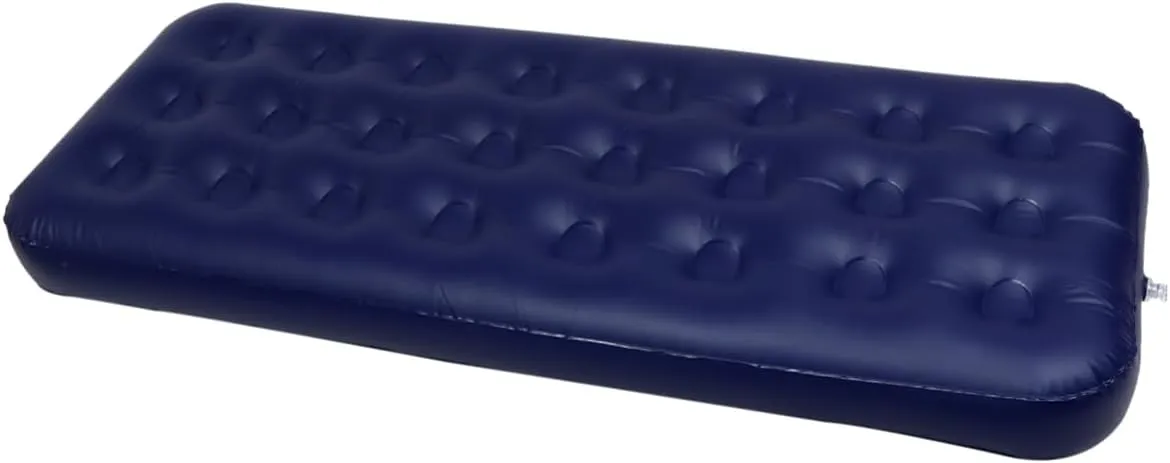 1Pc Portable Inflatable Air Mattress Bed Foldable Single Camping Mat for Outdoor Use Lightweight PVC Travel Sleeping Cushion Ideal for Home Camping & Beach