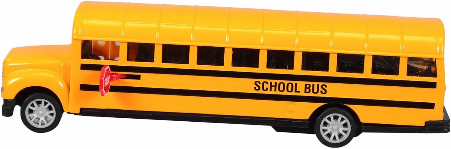 1pc Alloy Pull Back Car School Bus for Car for Party Pullback School Bus -Nose School Bus Yellow School Bus Buses Bus Large Orange