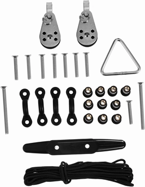 1Set Kayak Anchor Trolley System with Rope Cleat Easy Install Boat Canoe Stabilizer Kit for Secure Mooring and Safe Positioning
