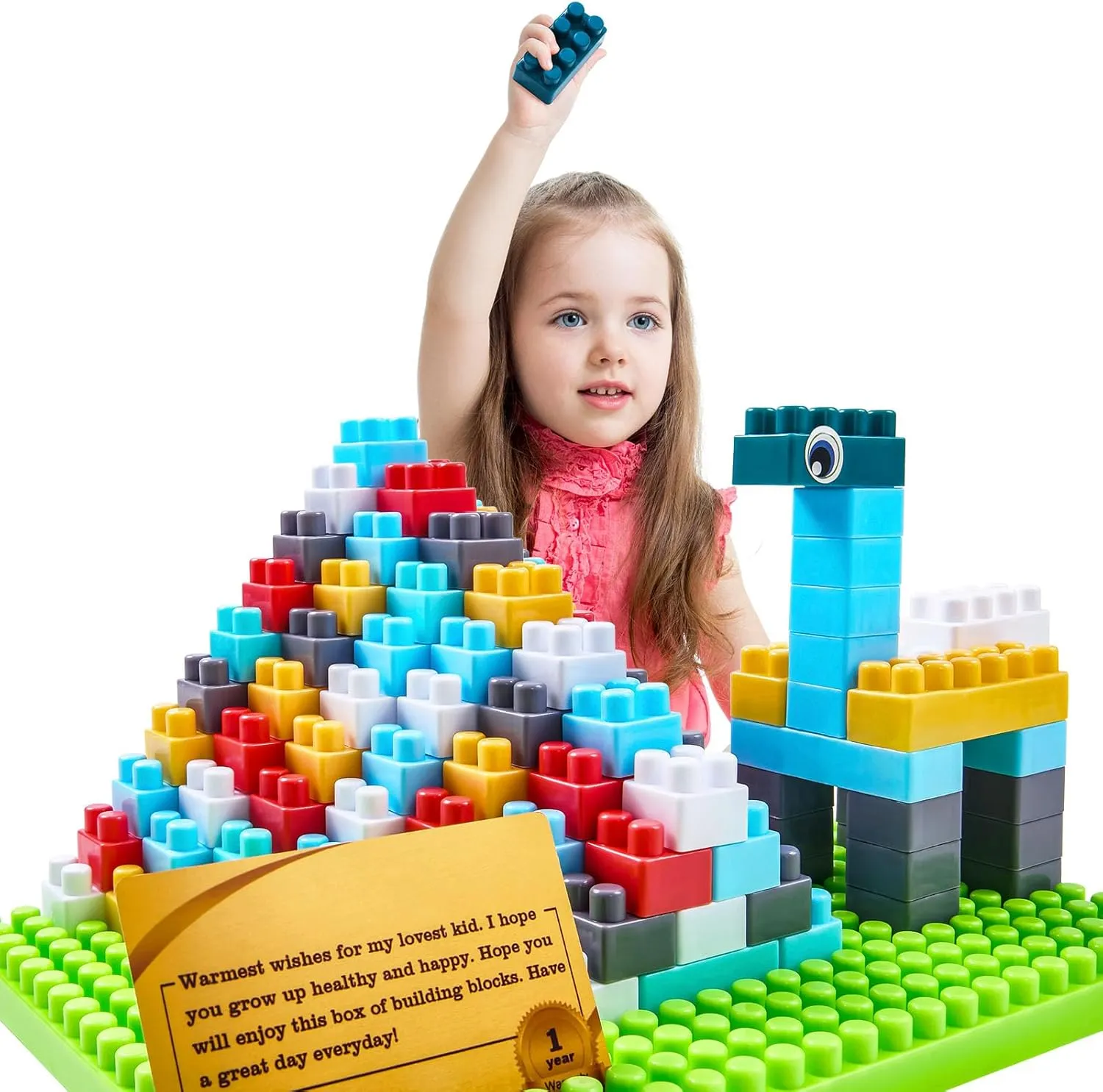 2025 Latest Building Blocks 260-piece Large for Kids Toddlers with Baseplate, Classic Building Bricks Set for Kids,Basic STEM Toys Gift