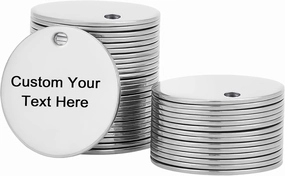 20Pcs Personalized Round Engraving Logo/Text Pendants Stamping Tag Charms, Stainless Steel Bracelet Necklace Earring DIY Jewelry Making, Diameter 10mm/12mm/15mm/20mm/25mm