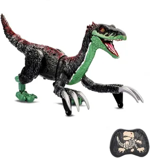 2.4G Remote - Controlled Brontosaurus Toy - with Spray, Sound and Light Effects, 5 Channels, 46 cm in Length, 3.7V 1200mAh Rechargeable, Lasting About 60 Minutes (Blackish - Green)