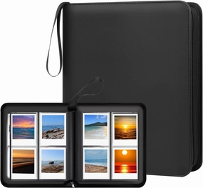 256 Pockets Large Photo Album for Polaroid Now/i-Type/600/SX-70 Instant Photos,Compatible with Fujifilm Instax Wide 400/300 and Instax Square Instant Film (Black)