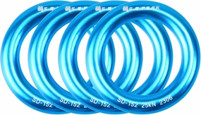 25kN Aluminum Rappel Ring, Perfect Tension O-Ring, Connection Ring for Rock Climbing, Arborist, Gold/Blue