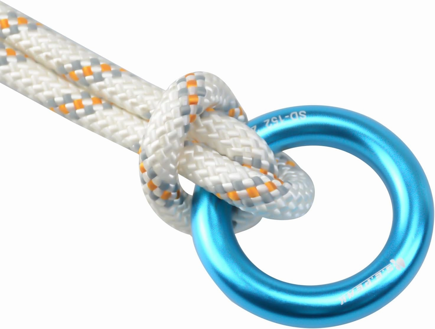 25kN Aluminum Rappel Ring, Perfect Tension O-Ring, Connection Ring for Rock Climbing, Arborist, Gold/Blue