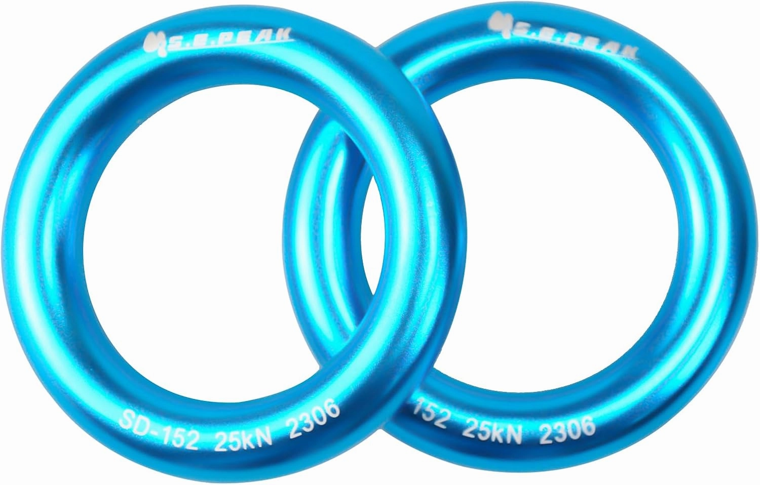 25kN Aluminum Rappel Ring, Perfect Tension O-Ring, Connection Ring for Rock Climbing, Arborist, Gold/Blue