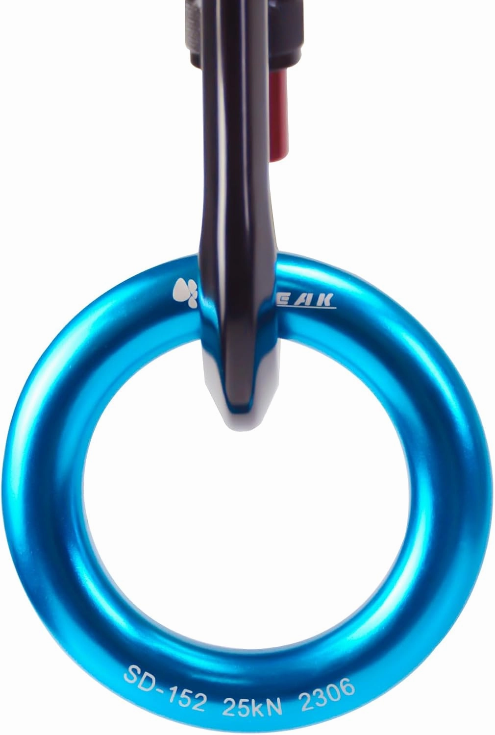 25kN Aluminum Rappel Ring, Perfect Tension O-Ring, Connection Ring for Rock Climbing, Arborist, Gold/Blue
