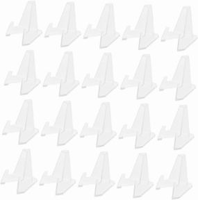 26pcs Transparent Acrylic Art Display Rack Rotating Display Stand Display Shelf Card Holder Display Easel Plate Display Stand Cards Cell Phone Holder Table Top Easels for Display