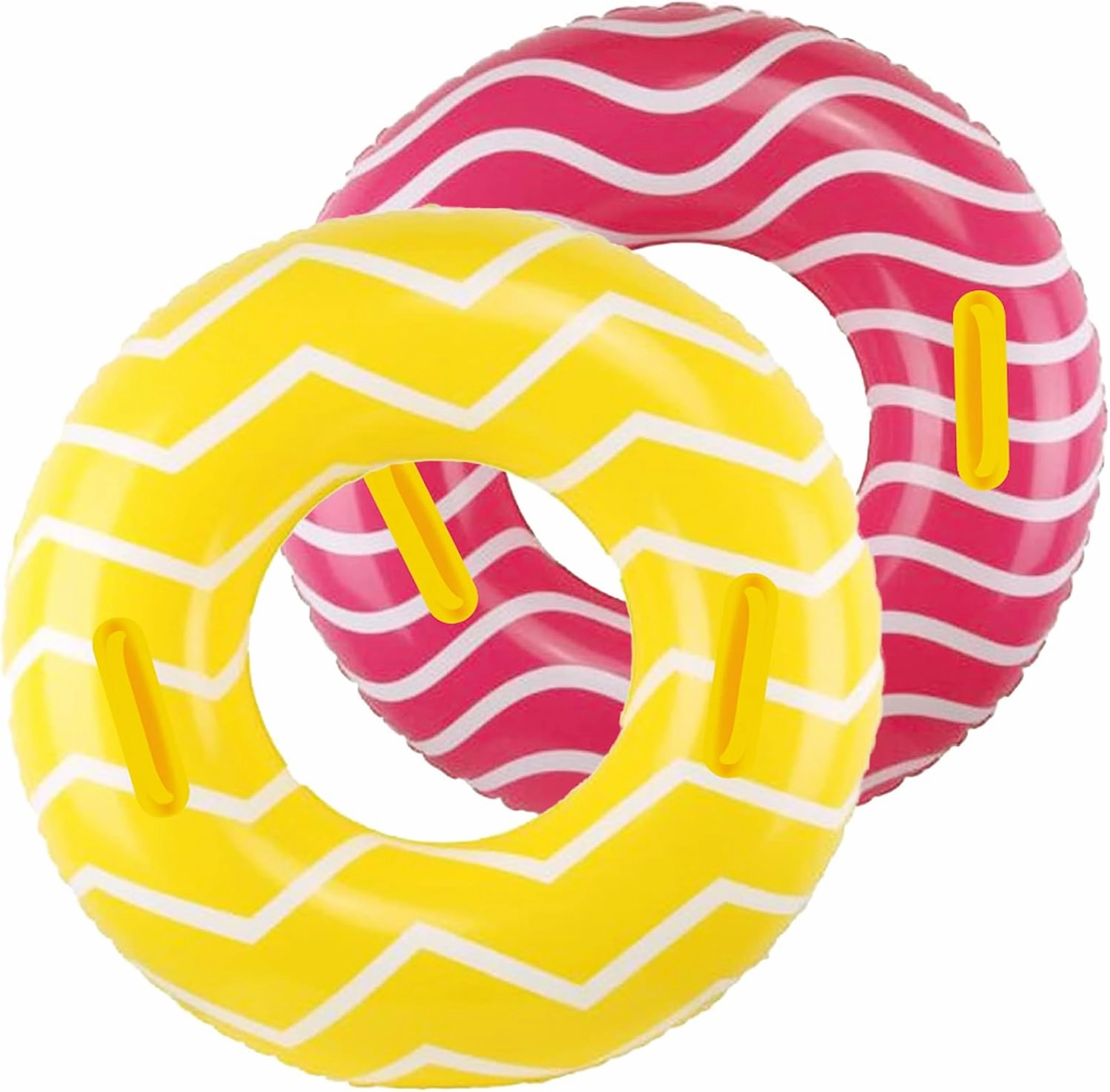2 Pack Inflatable Pool Tubes with Handles, 39” Inner Tubes for Floating, Round Pool Float, Beach Swim Ring Floaties, Pool Party Toys for Teens Adults