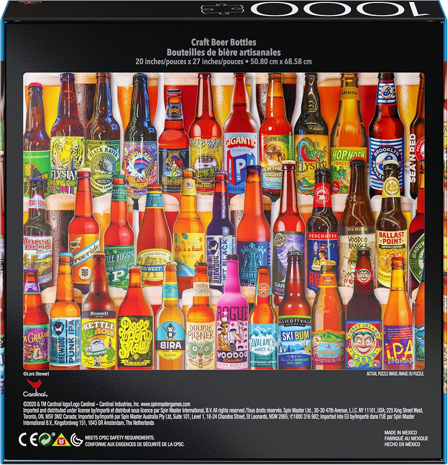 2-Pack of 1000-Piece Jigsaw Puzzles, for Adults, Families, and Kids Ages 8 and up, Perfume Bottles and Craft Beer Bottles